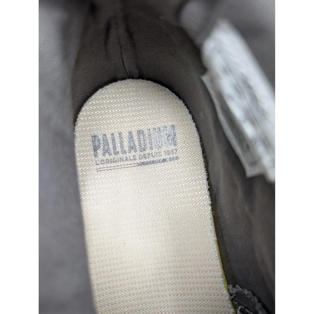 Palladium Boots Womens Size 9 White Canvas Ankle Combat Lug Sole‎ 92352-116-M